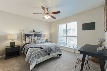 spacious bedroom with oversized windows  at Cashel Springs, Texas, 77069