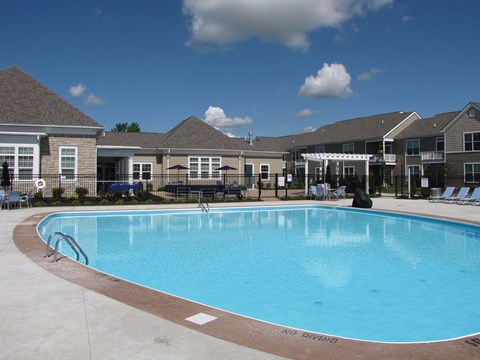A swimming pool with a