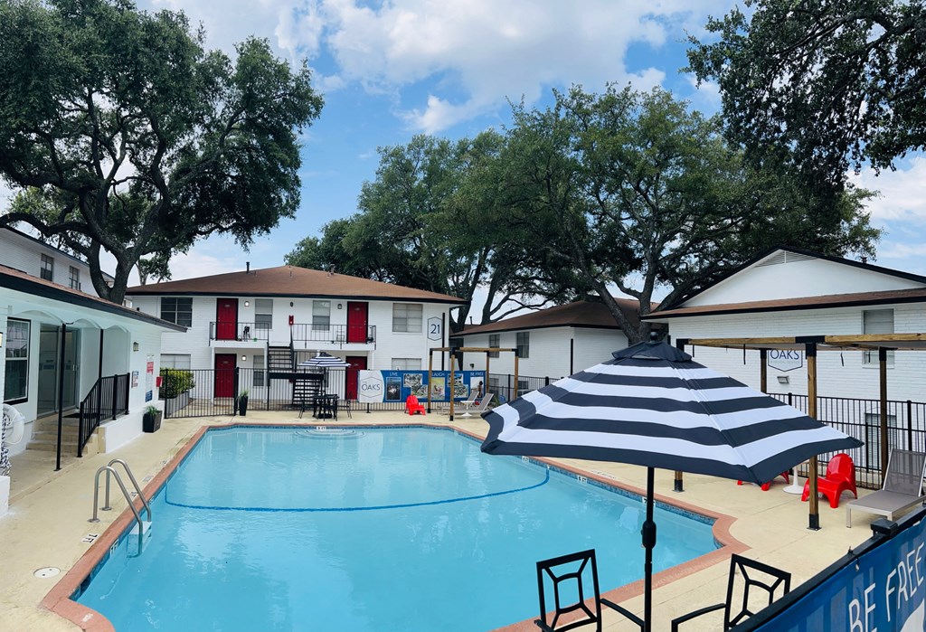 the swimming pool at our apartments