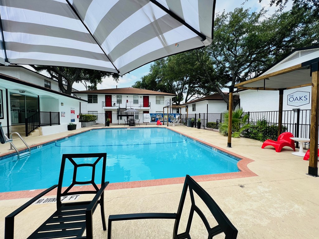 the swimming pool at our apartments