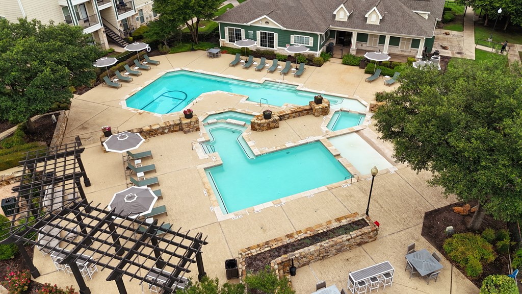 an aerial view of the pool at the resort at governors residence