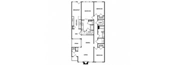 a floor plan of a house with bedrooms and a living room