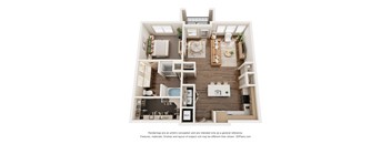 a 1 bedroom floor plan with a bathroom and a living room