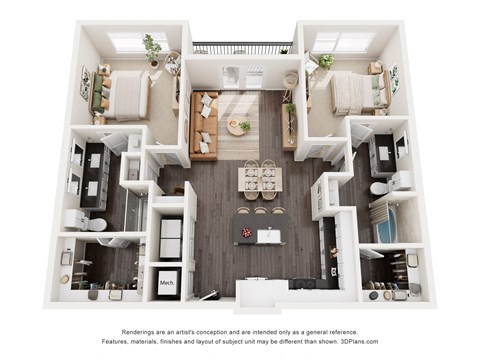 a 3234 sqft floor plan of a 2100 sq foot apartment