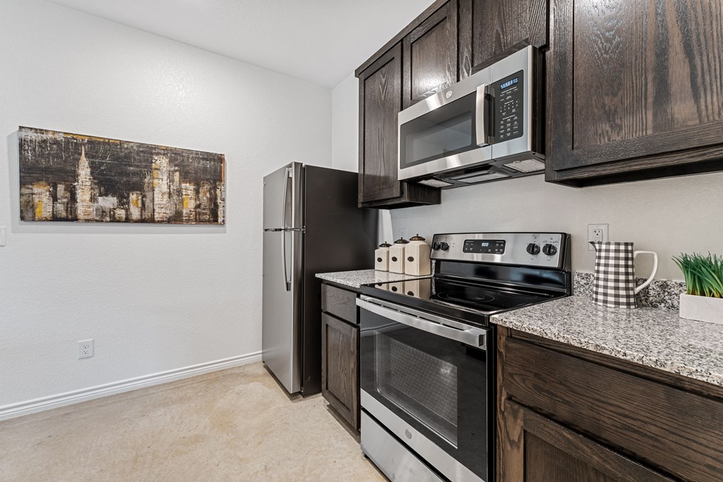 our apartments have a modern kitchen with stainless steel appliances