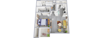 a floor plan of a 1 bedroom apartment