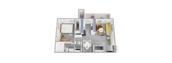 a floor plan of a 1 bedroom apartment