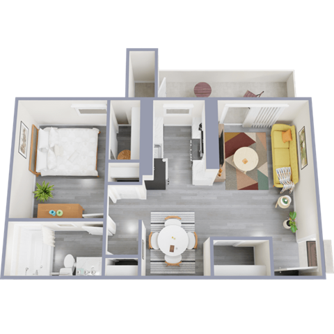 a floor plan of a 1 bedroom apartment