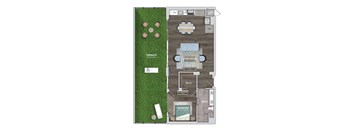 A13 1 Bedroom Floor Plan
