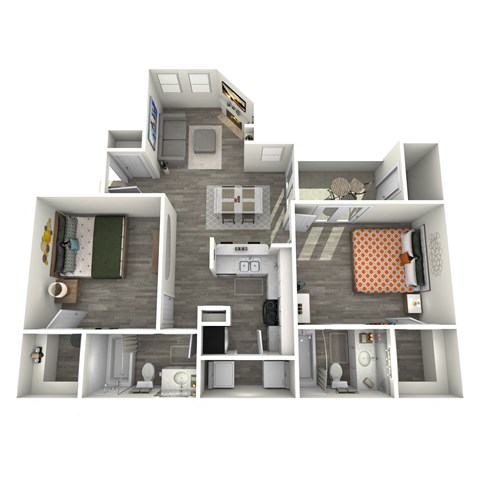 bedroom floor plan an in 3d