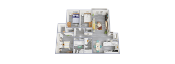 a floor plan of a 3 bedroom apartment