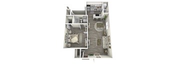 a 1 bedroom floor plan  the crossings at town square apartments
