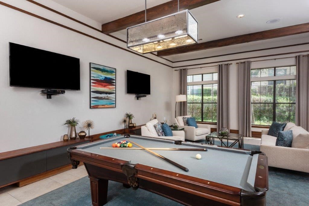 pool table in the game room
