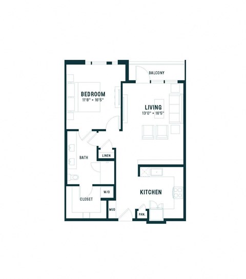 bedroom floor plan | apartments for rent in brookhaven ga | the mille brook