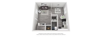 a 2 bedroom floor plan with a bathroom and a living room