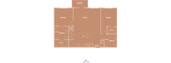 A floor plan of a house with labeled rooms such as RELAX, BREATHE, and STYLE.