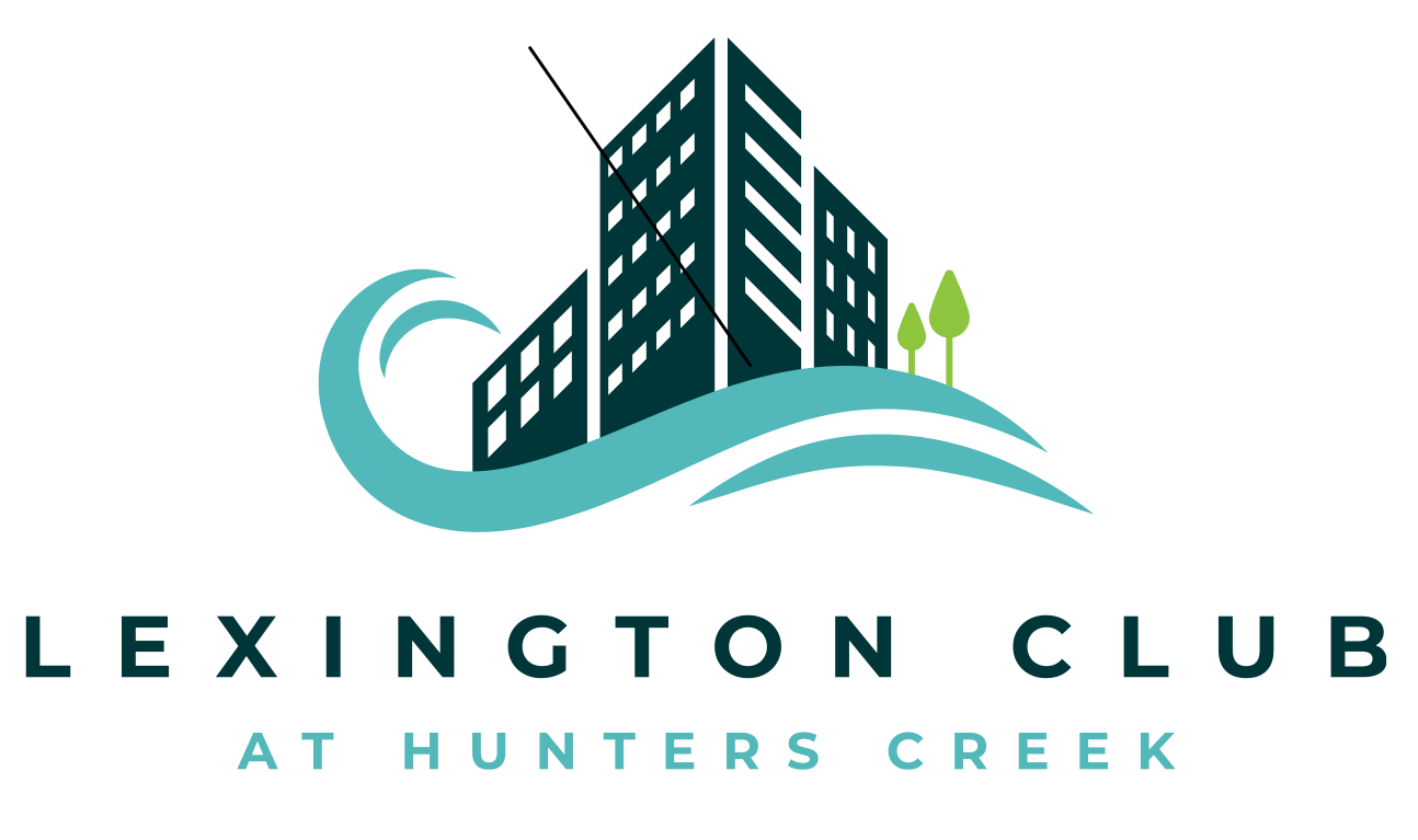 The image is a logo for the Lexington Club at Hunters Creek.