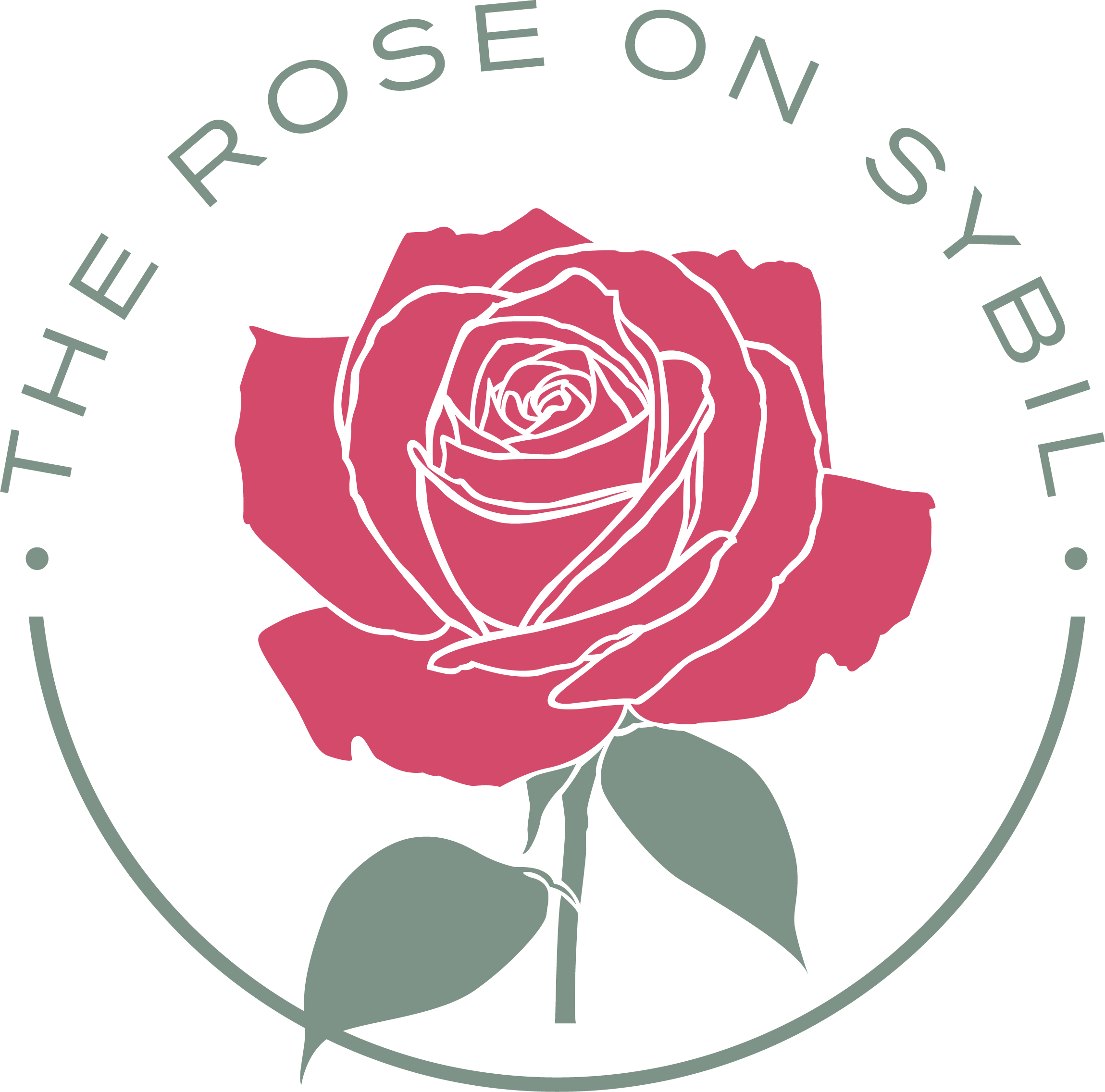illustration of a red rose on a green background with the words rose on show
