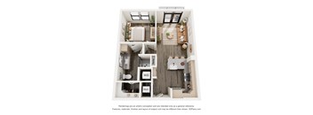 a 3 bedroom floor plan with a bedroom and a living room