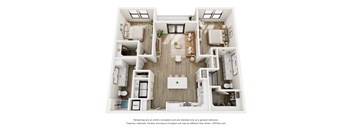 a 3 bedroom floor plan with a bathroom and a living room