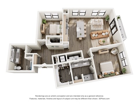 a 1 bedroom floorplan is shown in this illustration