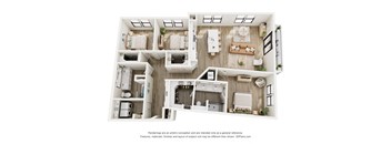 a 3 bedroom floorplan is shown in this image