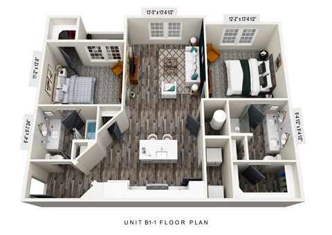 bedroom floor plan anting 2x2 floorplan, opens a dialog.