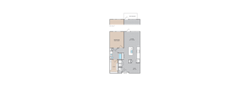 A black and white image of a floor plan for an apartment.