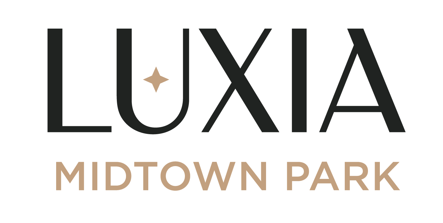 A logo with the text "LUXIA MIDTOWN PARK" with a star replacing the letter "X".