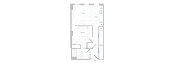 A floor plan of a house with labeled rooms such as Bedroom, Bath, Kitchen, Living room, Dining room, and Office.