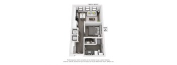 a floor plan of a 1 bedroom192 sqft