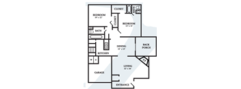 B2 Floor Plan at The Robinson on Melrose, Texas