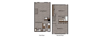 a floor plan of a living room and a dining room