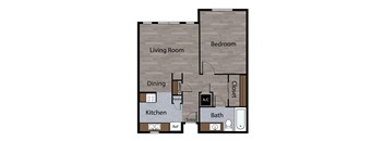 a floor plan of a bedroom apartment