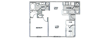 1 Bedroom/1 Bathroom Floor Plan