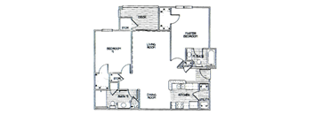 2 Bedroom/2 Bathroom Floor Plan