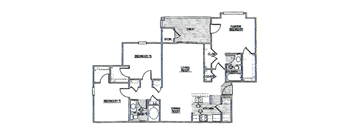 3 Bedroom/2 Bathroom Floor Plan