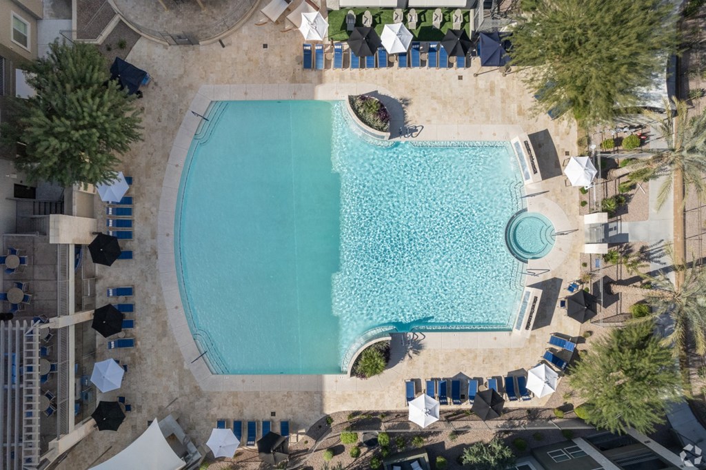 a aerial view of a pool at the resort at longboat key club