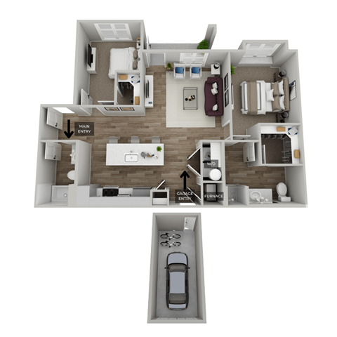 bedroom floor plan an 1192 square feet apartment at the escalade in tulsa,