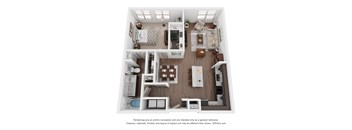 a 1 bedroom floor plan with a bathroom and a living room