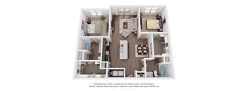 a 3d floor plan of our 1128 sq ft