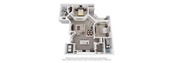 bedroom floor plan at the crossings at deerwood apartments