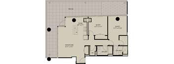 A floor plan of a house with labeled rooms such as "RELAX", "COOK", "SLEEP", and "SPLASH".