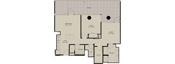 A floor plan of a house with labeled rooms such as RELAX, ENTERTAIN, SLEEP, COOK, SPLASH, W/D, and STYLE.