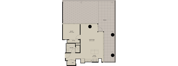 A floor plan of a house with labeled rooms such as SLEEP, STYLE, SPLASH, COOK, and W/D.