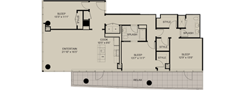 A floor plan of a house with labeled rooms and dimensions.