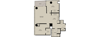 A floor plan of a house with labeled rooms such as RELAX, SLEEP, STYLE, ENTERTAIN, COOK, W/D, SPLASH, and RELAX.