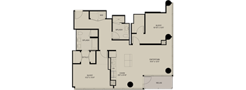 A floor plan of a house with labeled rooms such as sleep, splash, style, cook, and relax.