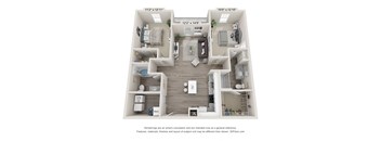 a 3d floor plan of a bedroom with a bathroom