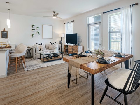 living room with natural light and open concept